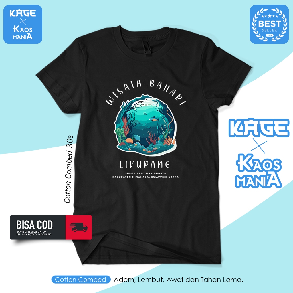 Kaos Pria Distro WISATA BAHARI LIKUPANG - Kaos Wisata Alam Bahari / Kaos Cotton Combed 30s KAOS KAGE