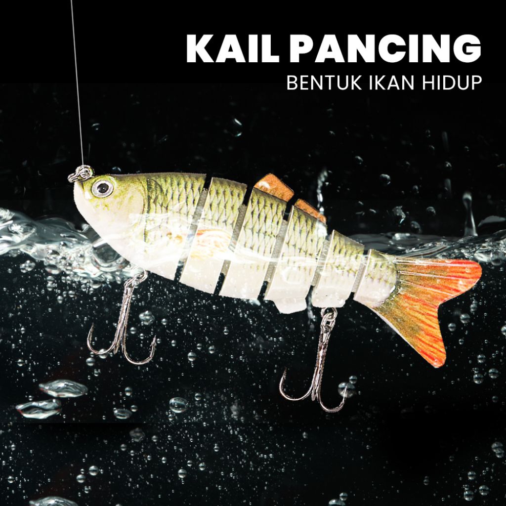 Umpan kail Pancing bentuk Ikan Hidup untuk Casting Gabus atau mancing Dilaut