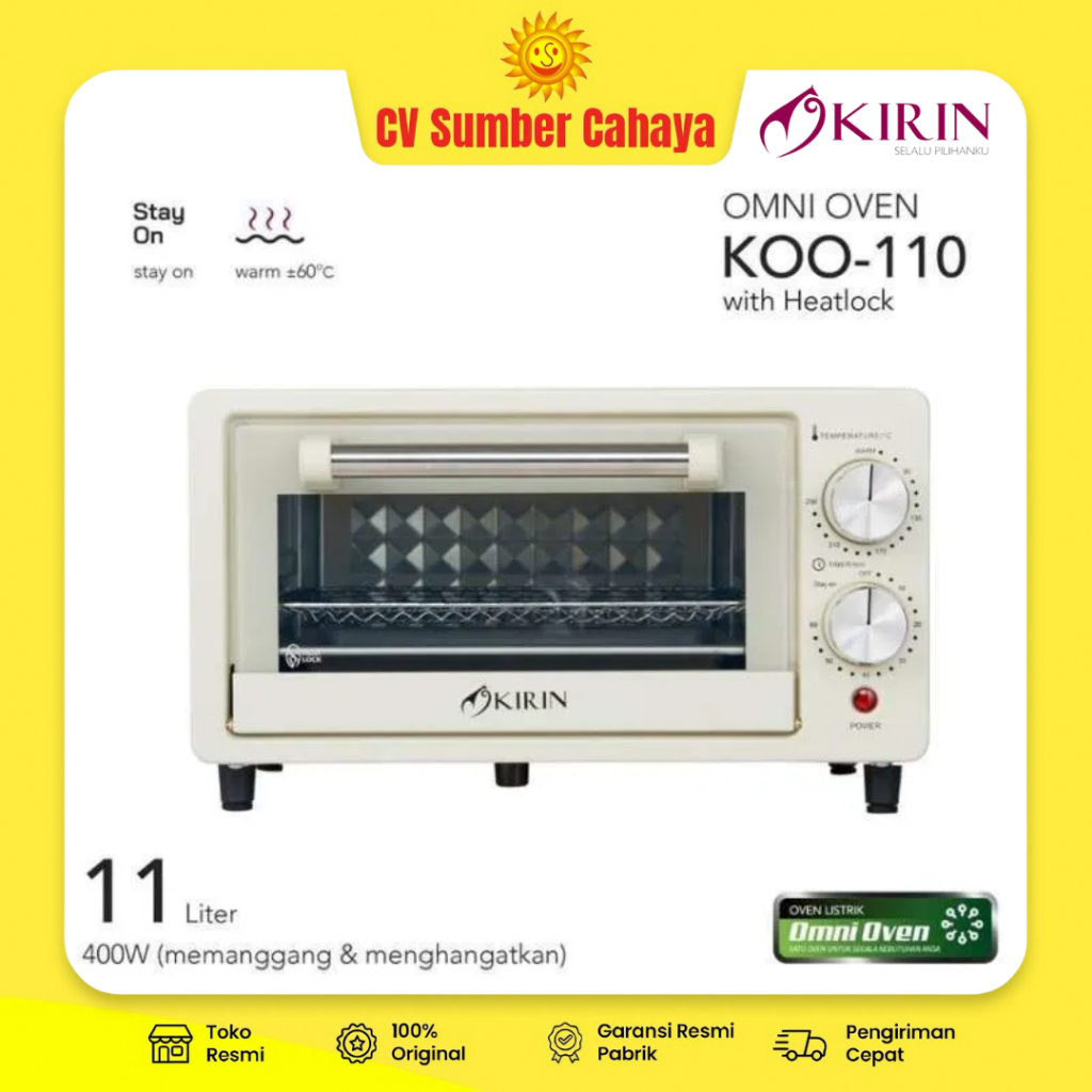 Kirin Oven Listrik 11 Liter KOO-110 OMNI Oven Daya 400 Watt KOO110