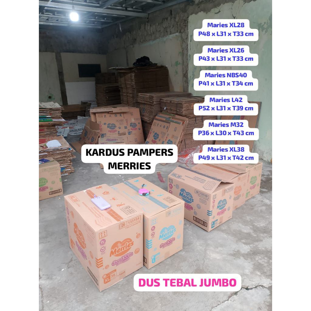 

Kedus Besar / Kardus Jumbo / Kardus Tebal dus merk Merries