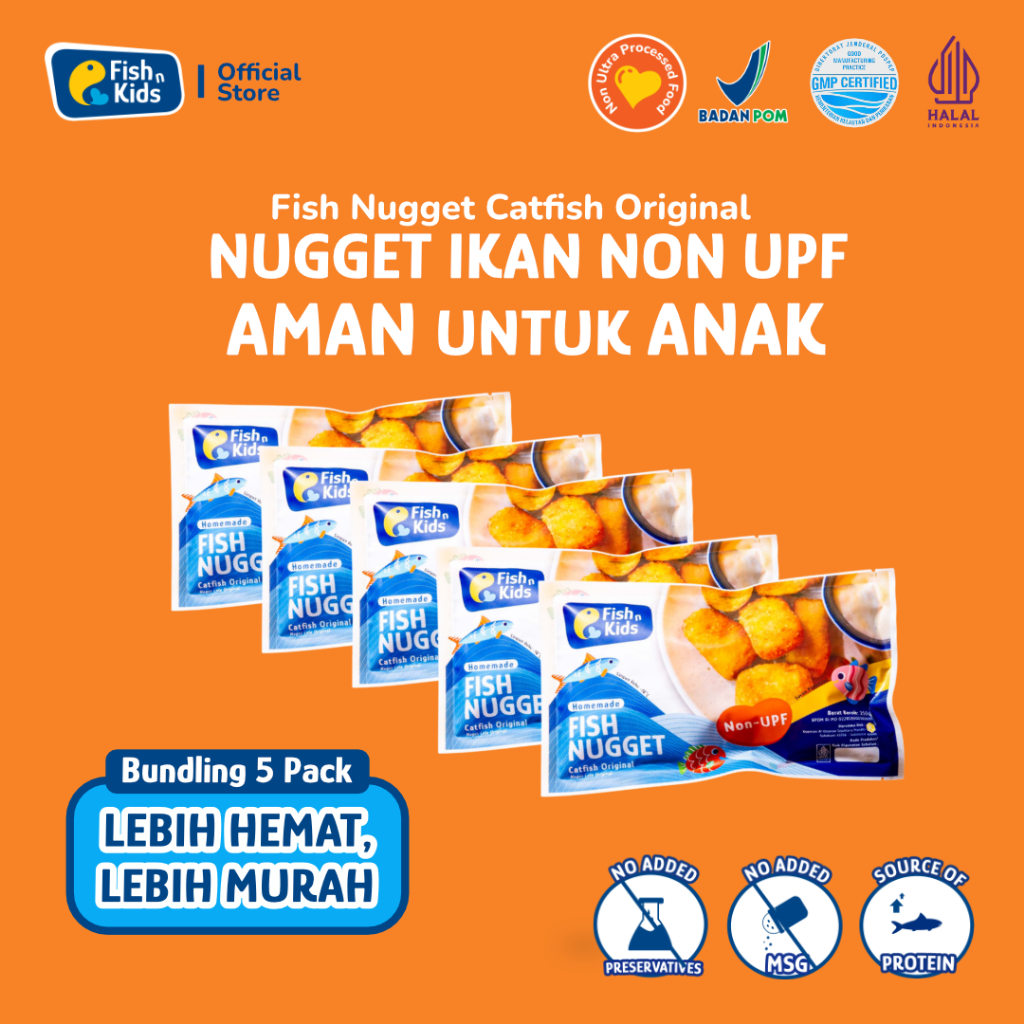 

Fish n Kids Nugget Bundling 5 Homemade MPASI Ikan Lele Original 250 gram