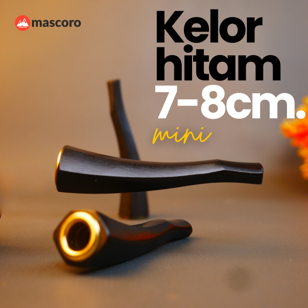 Once pipa rokok kayu kelor hitam mini - panjang 7-8cm multi lubang untuk kretek filter dan mild - by