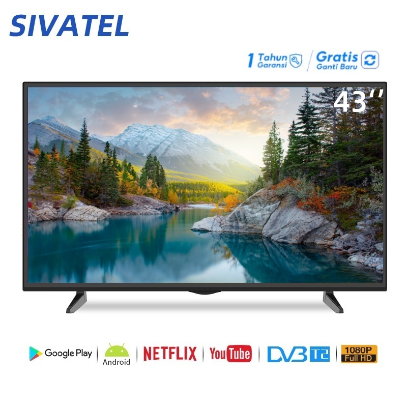 Sivatel TV Smart 43 inch FHD Ready Murah TV 43inch Televisi Digital- Netflix/Youtube-Wifi