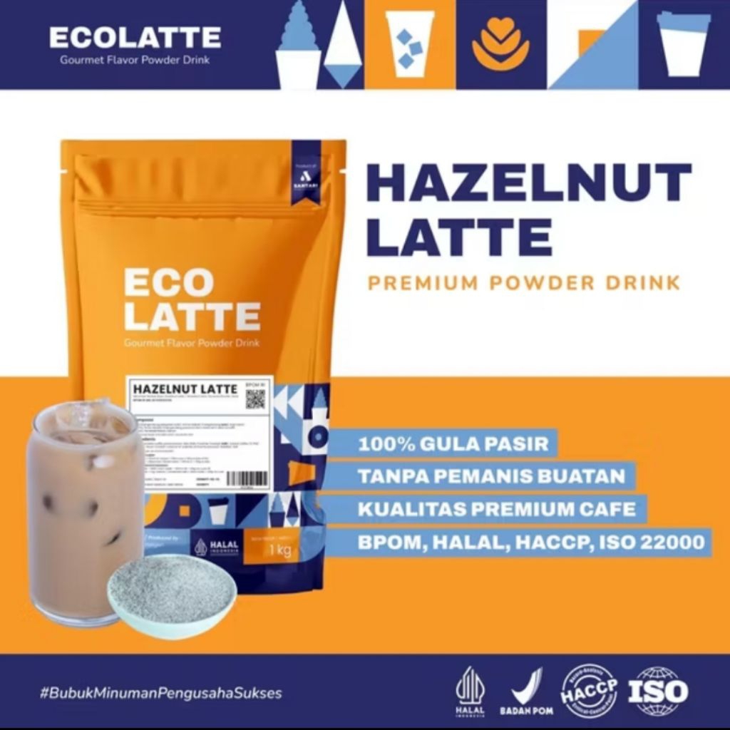 

ECOLATTE HAZELNUT LATTE - Powder Drink 1kg