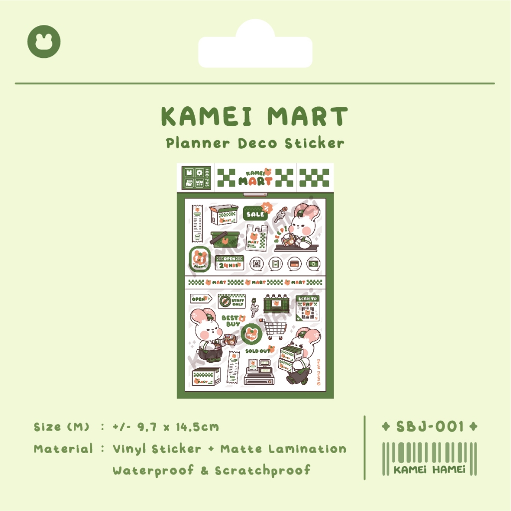 

KAMEI HAMEI Kamei Mart Series Sticker Sheet / Stiker Kiss Cut Ilustrasi Belanja