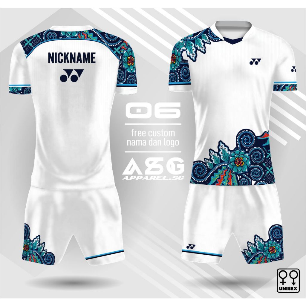 jersey setelan badminton batik jersey bulu tangkis jersey olahraga free custom