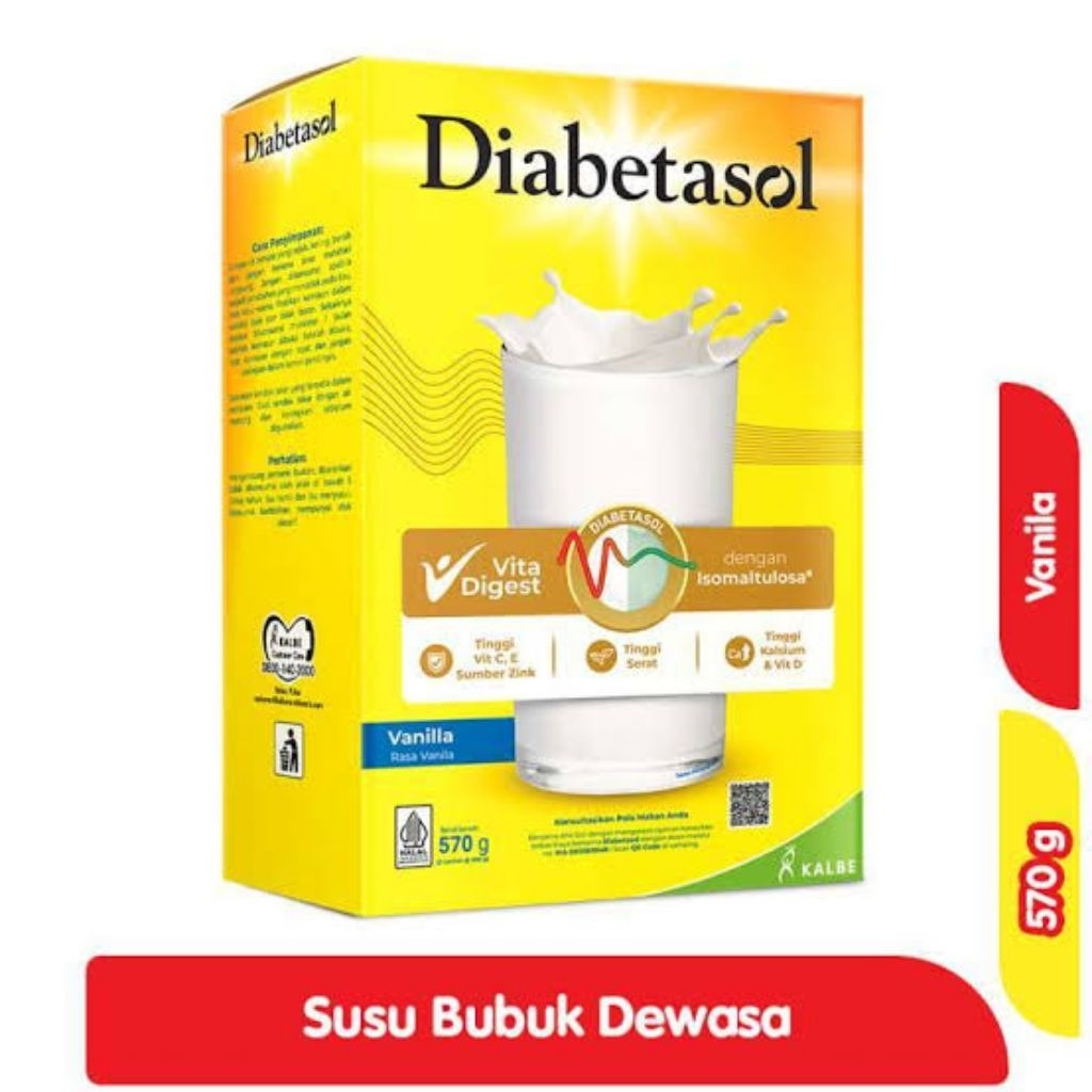 

Diabetasol Susu Coklat / Vanila / Almond 170g / 570g / 950g
