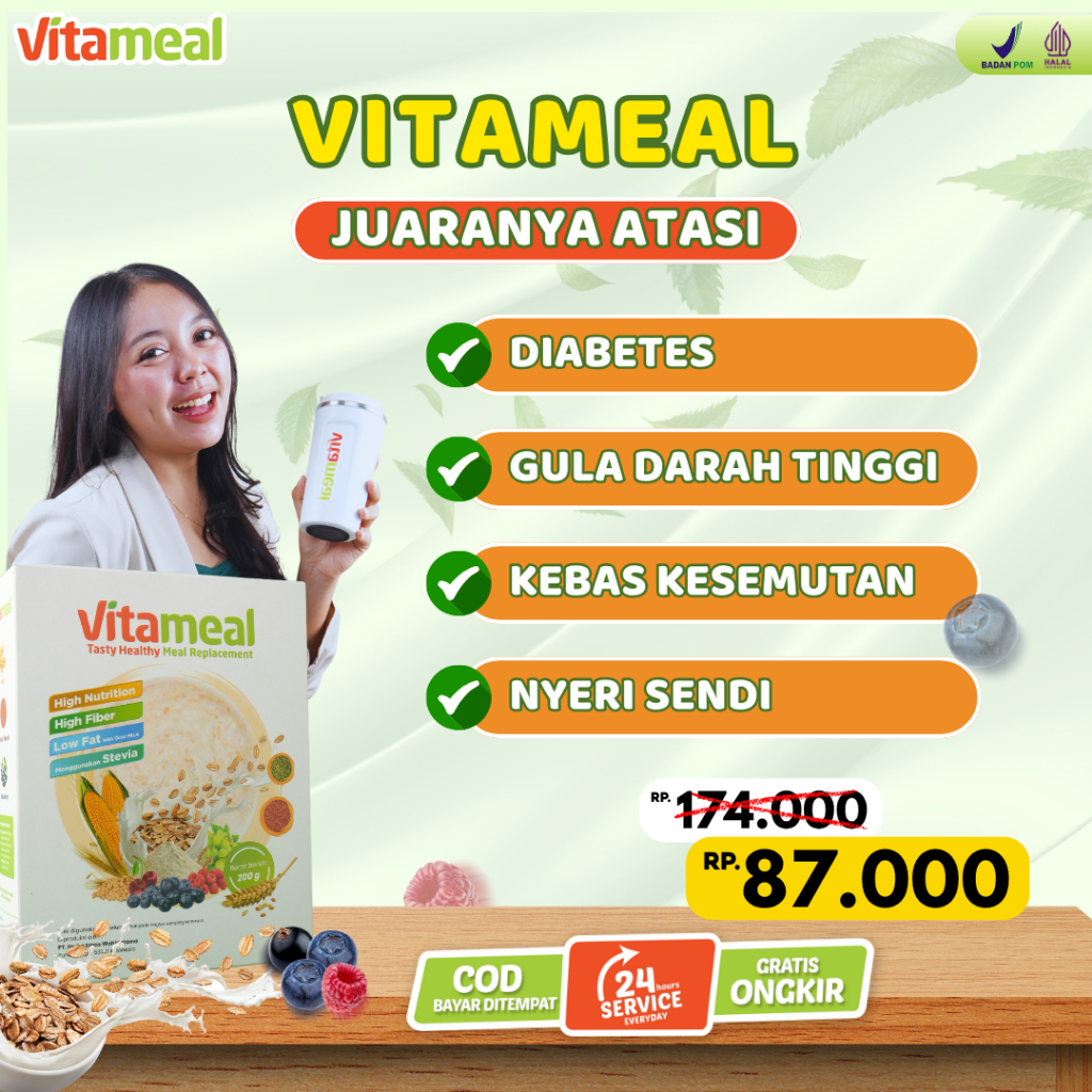 

Sereal Vitameal Asli Original Makanan Pengganti Penurun Gula Darah Kolesterol Ampuh Cegah Diabetes Stabilkan Pencernaan Vitameal BPOM HALAL FITAMIL DIET