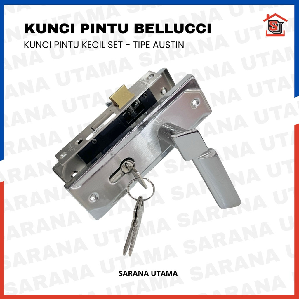 Kunci Pintu Rumah Kecil Stainless Bellucci - Tipe Austin
