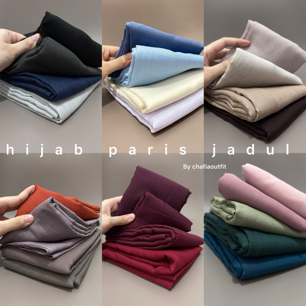 Paris Jadul Premium | Paris Jadul Premium Polos | Kerudung Polos Segiempat | Kerudung bahan paris