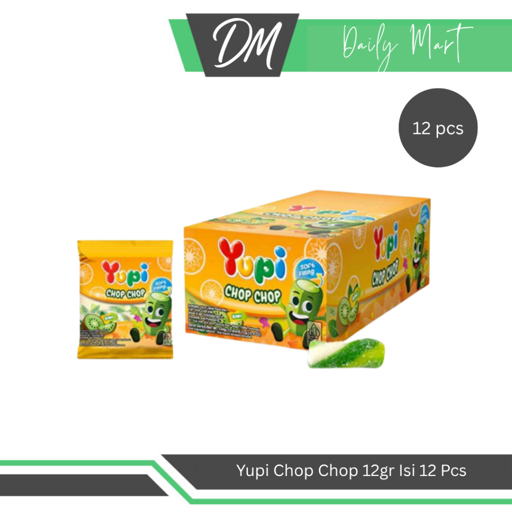 

Yupi Chop Chop Isi 1 Box 12 Pcs x 12gr - Permen Kenyal Berbentuk Lucu Enak Murah