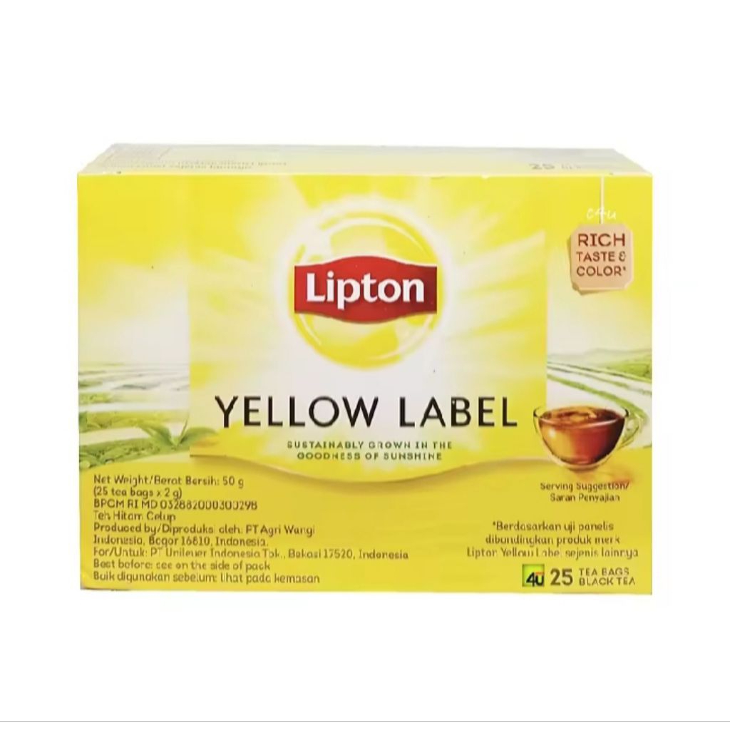 

Lipton Teh Celup Yellow Label isi 25pcs - Lipton Yellow Label Teh Hitam Celup 1 BOX]