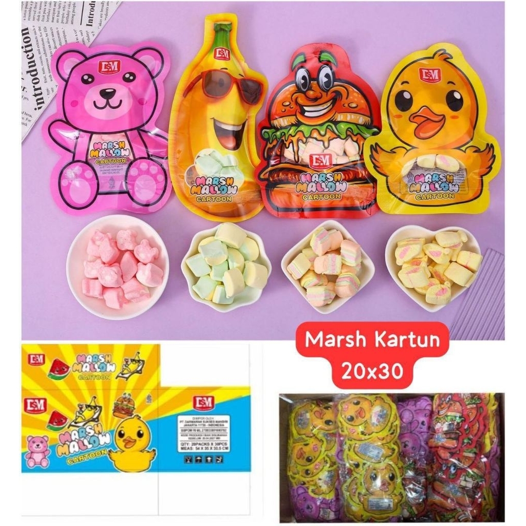 

Permen Cemilan Snack Marshmallow Hewan Animal Kartun Karakter Mainan Anak Murah (isi 30 pcs)