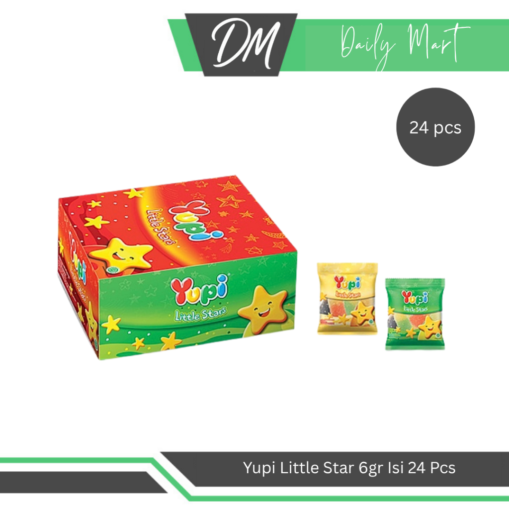 

Yupi Little Star 1 Box Isi 24 Pcs x 6gr - Permen Kenyal Bentuk Bintang Enak Murah
