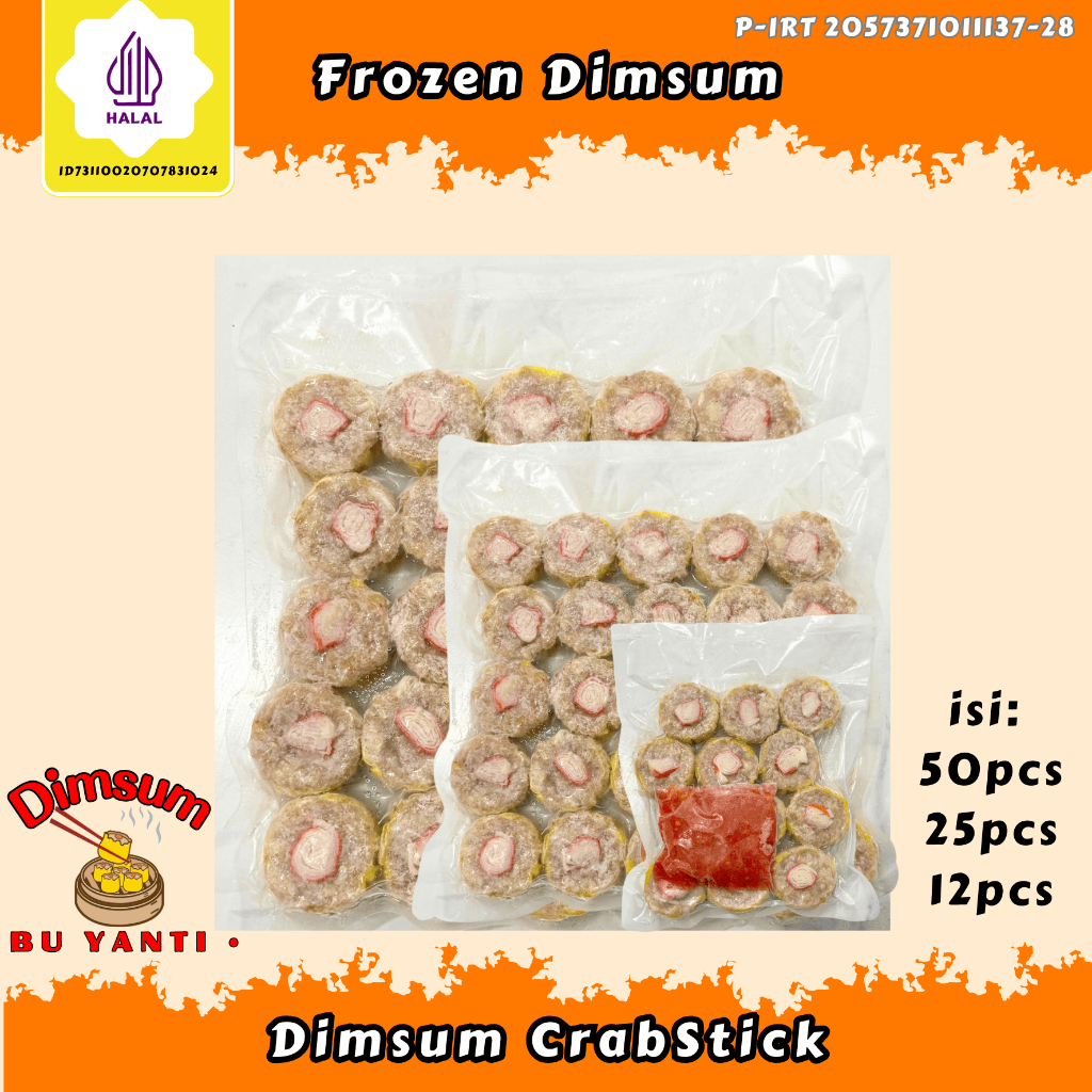 

DIMSUM BU YANTI Dimsum FROZEN CRABSTICK dimsum murah dimsum premium dimsum halal isi 12pcs/25pcs/50pcs