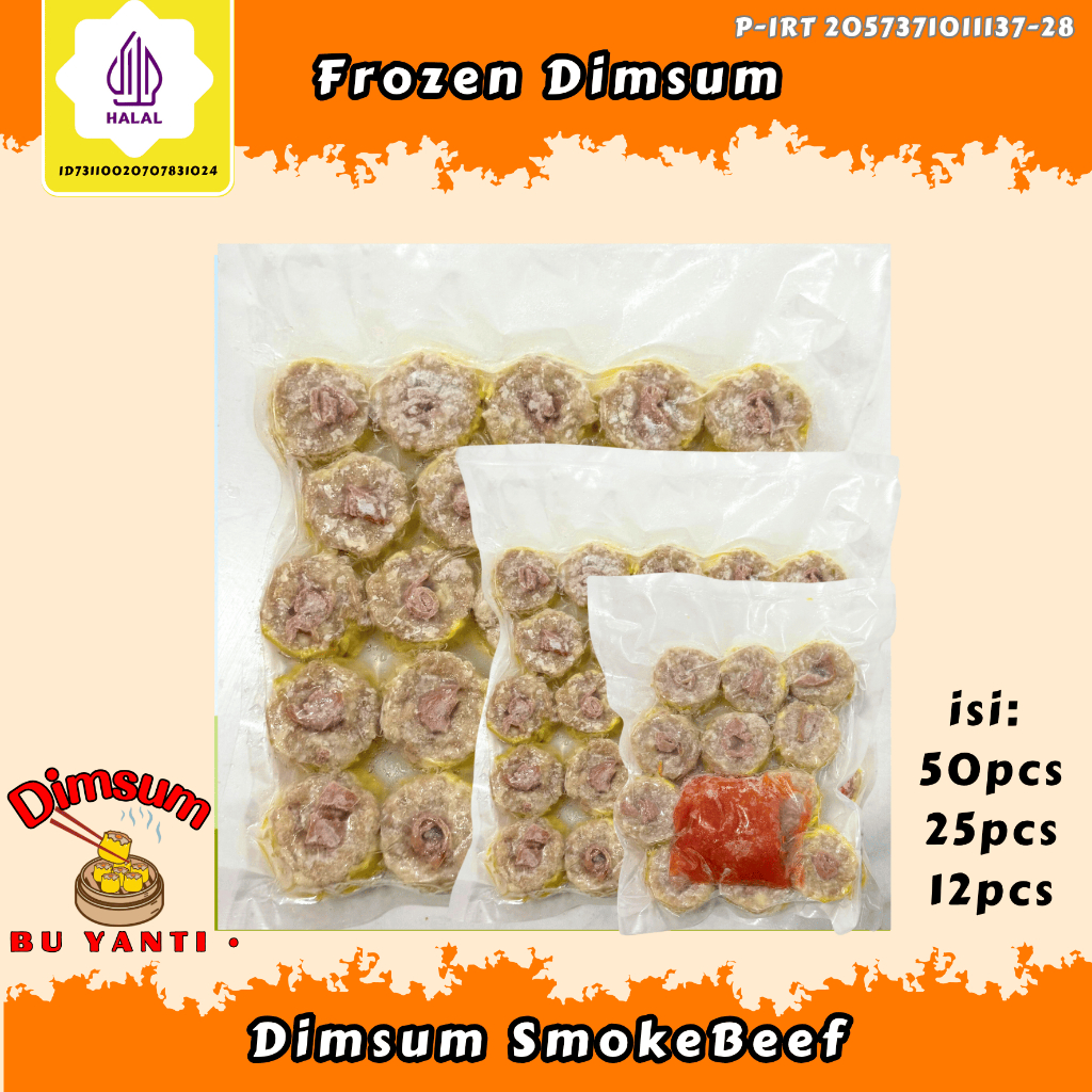 

DIMSUM FROZEN SMOKE BEEF BEKU dimsum murah dimsum premium dimsum halal isi 12pcs/25pcs/50pcs DIMSUM BU YANTI