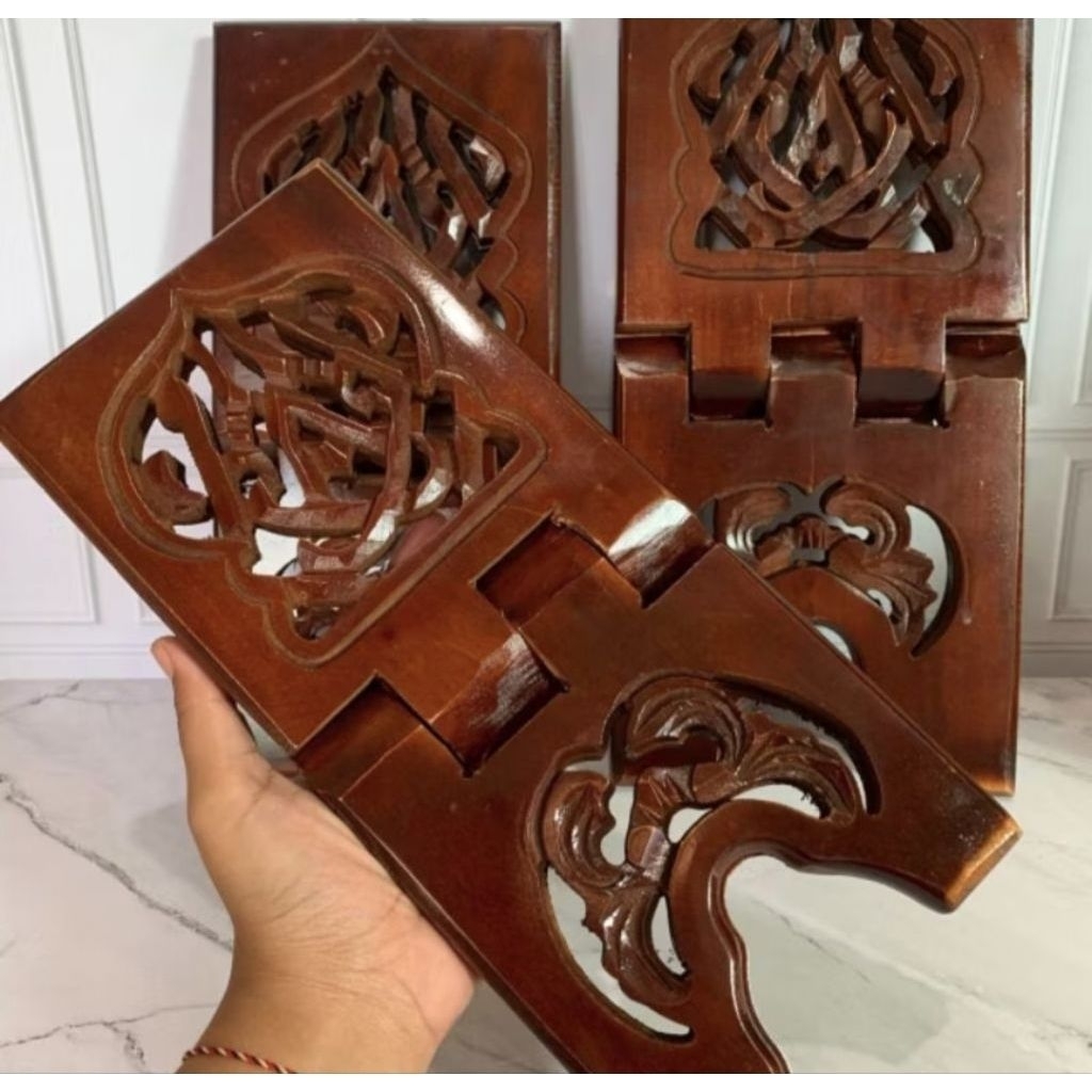 PROMO REKAL JUMBO CLEAR GLOSS/Meja lipat/Dudukan ALQUR'AN/Rekal motif iqro'