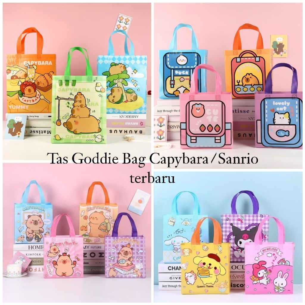 

Tas GOODIE BAG CRY BABY | SANRIO KUROMI CINNAMOROLL / CAPYBARA TAS TENTENG HADIAH ULANG TAHUN