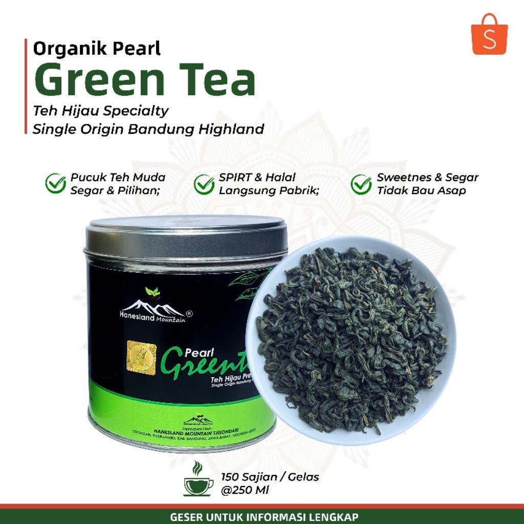 

Teh Hijau Green Tea Organik Premium - Daun Teh Hijau Asli Pekoe - Chinese Tea