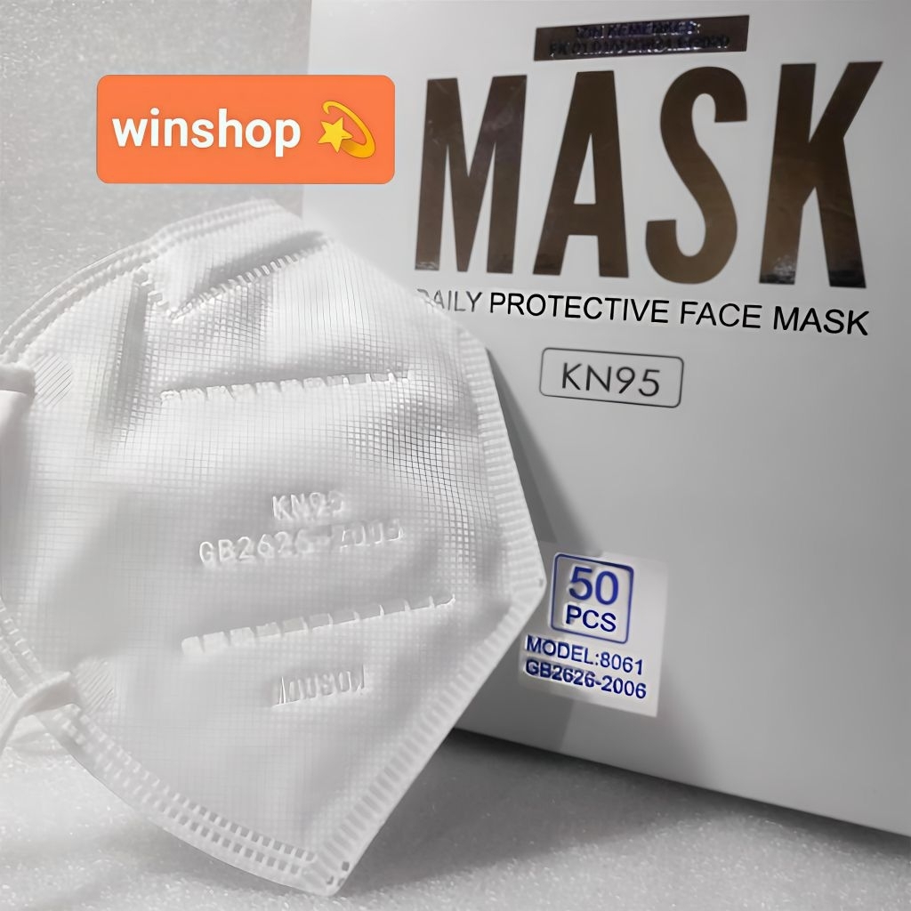 MASKER KN95 5 PLY LUNA LIFE HITAM/PUTIH (Grade A) 20s BFE 99%