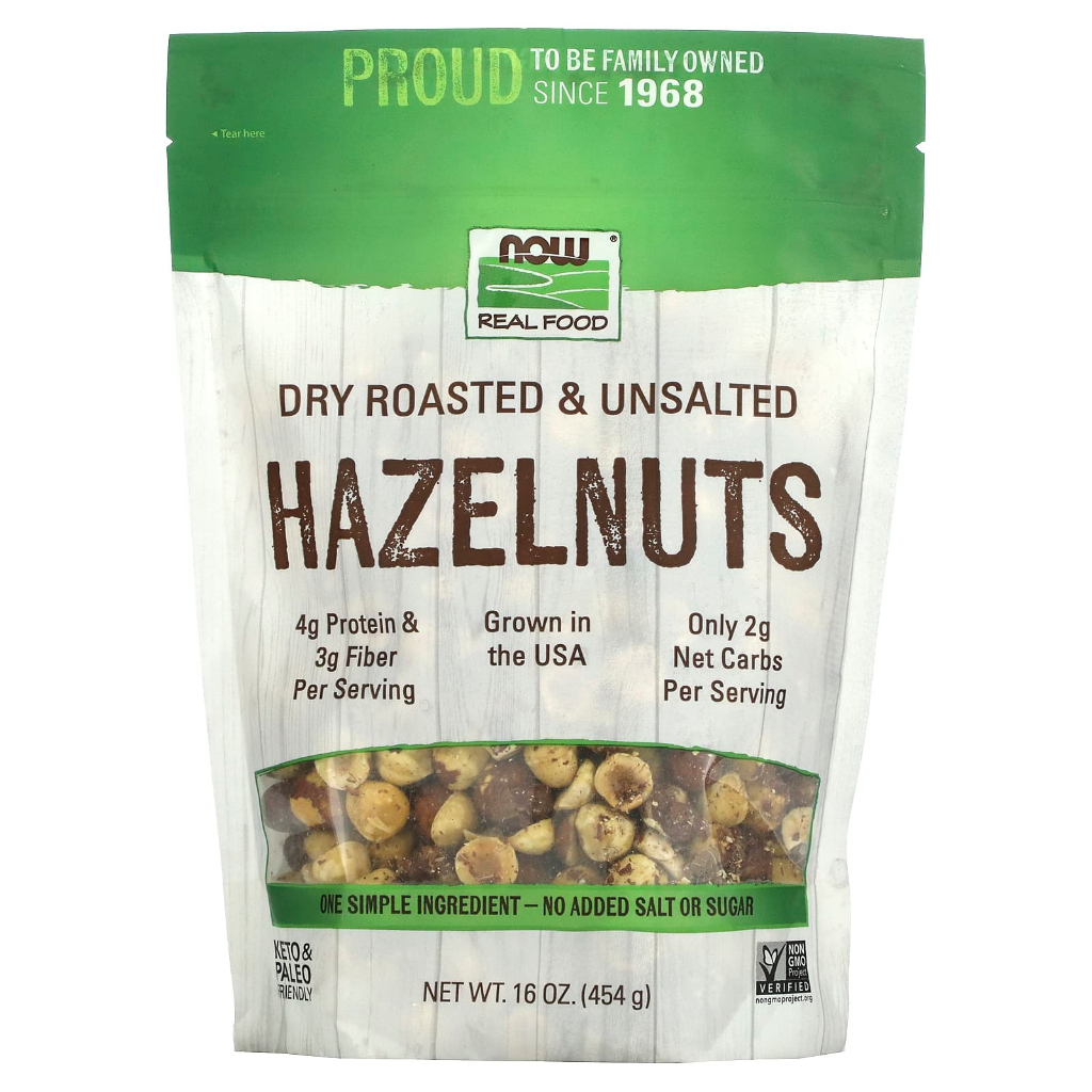 

NOW Foods Hazelnuts Dry Roasted & Unsalted 454 g