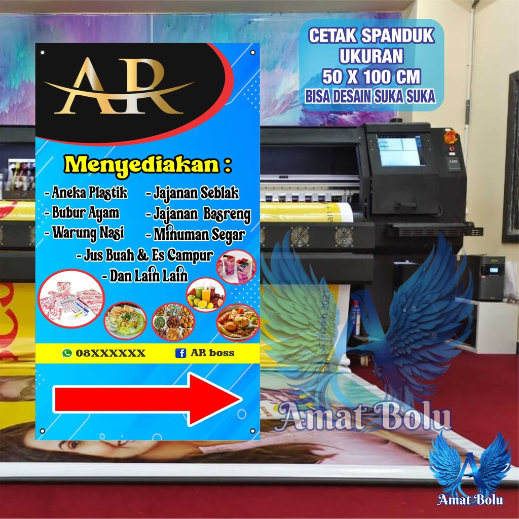 Cetak Spanduk Cetak Banner AR TOKO PLASTIK B Costom Desain