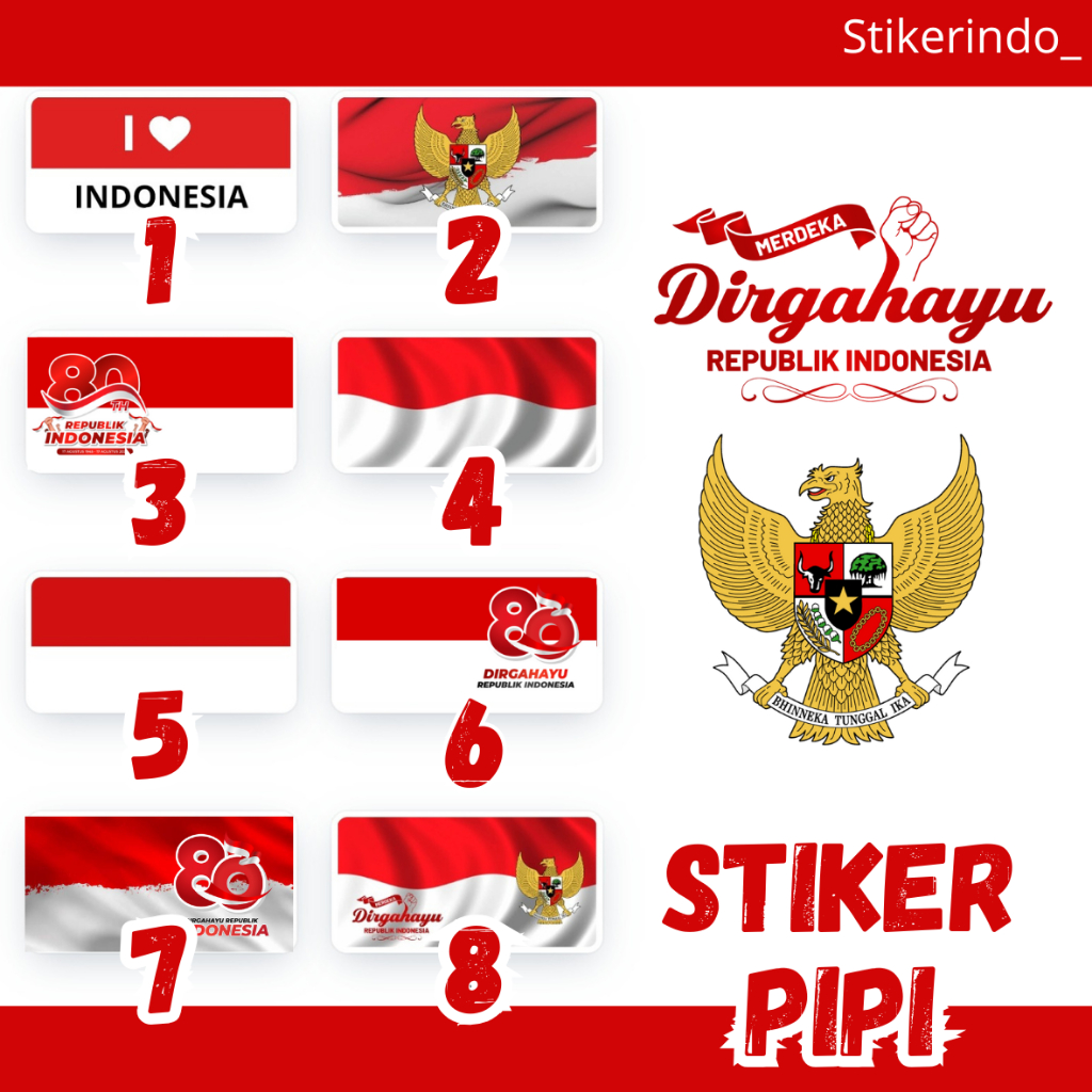 

[isi 50pcs] Stiker Pipi Indonesia | Stiker pipi Merah Putih | Stiker Agustus | Stiker Bendera | Bendera di pipi