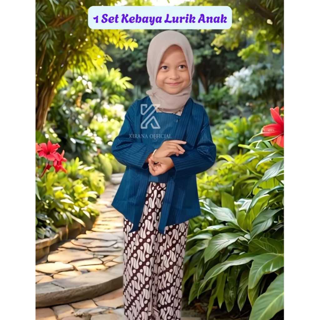 Setelan Kebaya Lurik bawahan Rok Jarik Anak/ Setelan Baju  Kebaya anak Perempuan Tradisional Jawa