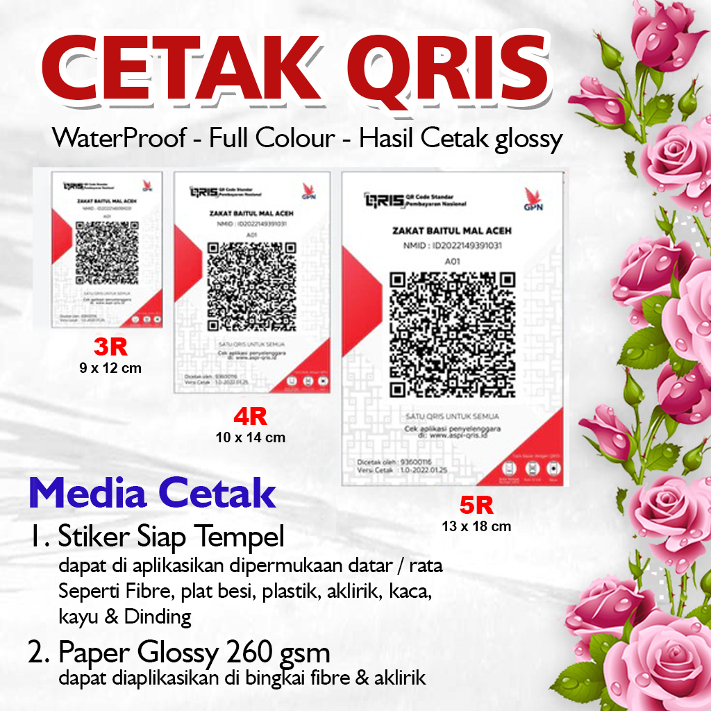 

Cetak Stiker Barcode Qris Size A4, A5, & A6