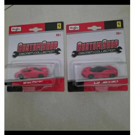 maisto custom shop set Enzo Ferrari LaFerrari merah diecast collection 1:64 skala 64 bkn hot wheels 