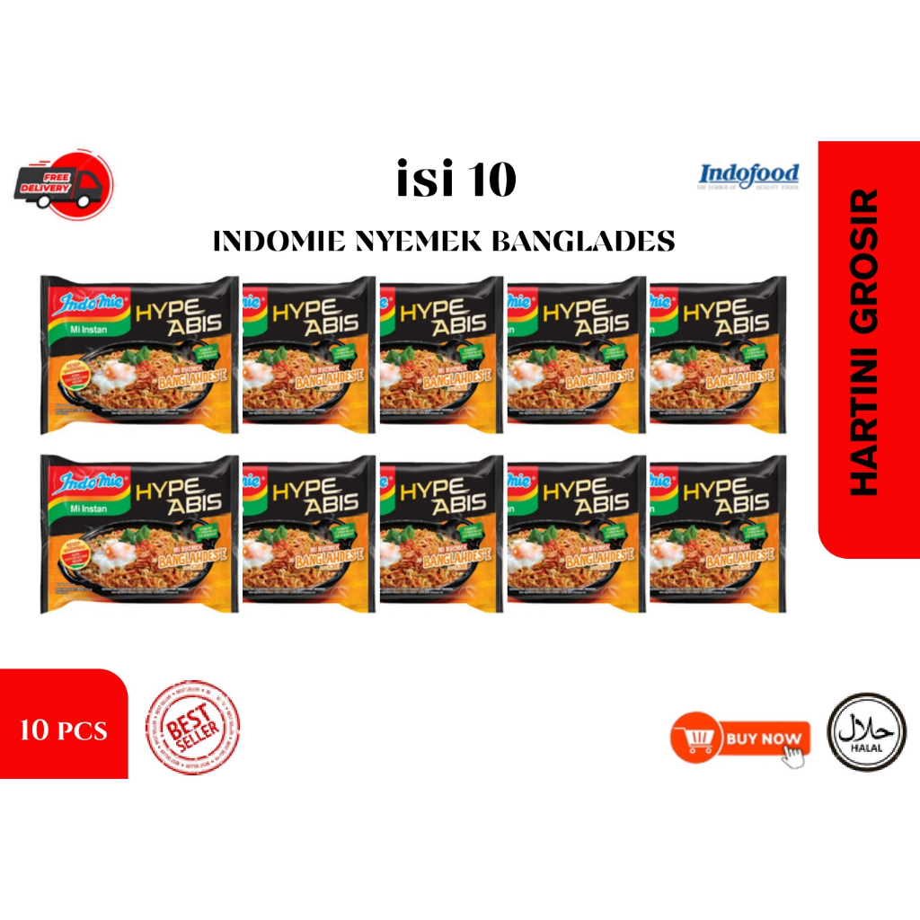 

( 10 PCS ) Mie Instan Indomie Goreng & Indomie Kuah All Varian
