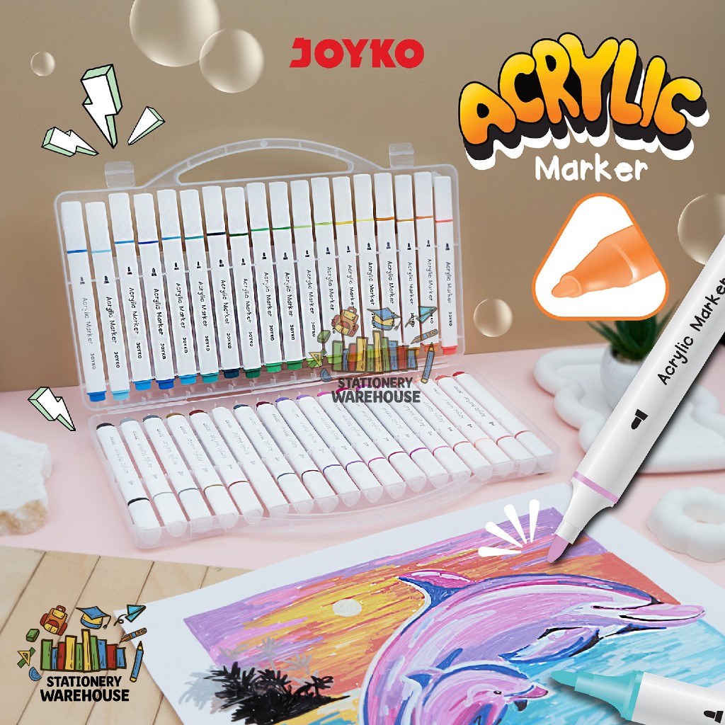 

Acrylic Marker JOYKO Spidol Akrilik ACMK-75 12 24 36 WARNA