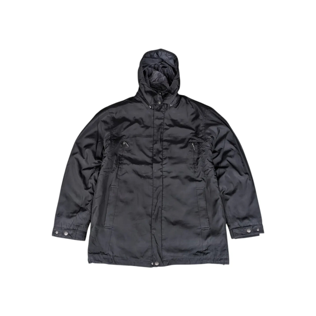 LOUIS CHAVLON - Jaket Pria Jaket Parka Pria Double Layer Hitam Size L