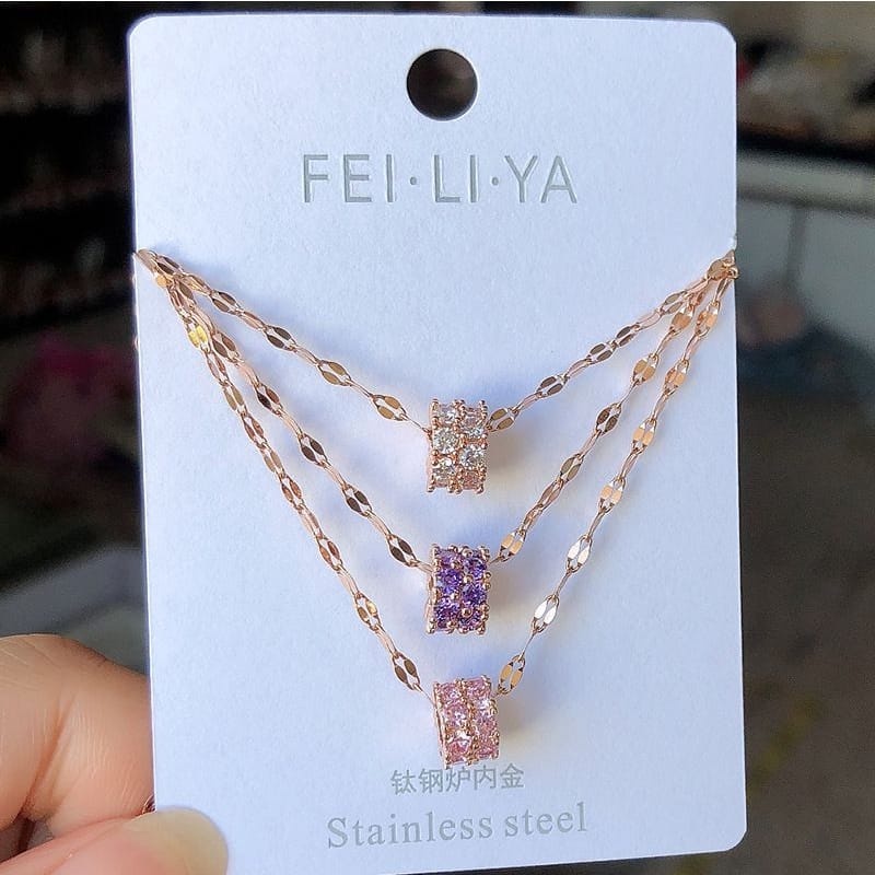 Kalung Titanium Wanita/Kalung Fashion Wanita Titanium Import/Kalung Titanium Wanita Terbaru/Kalung T