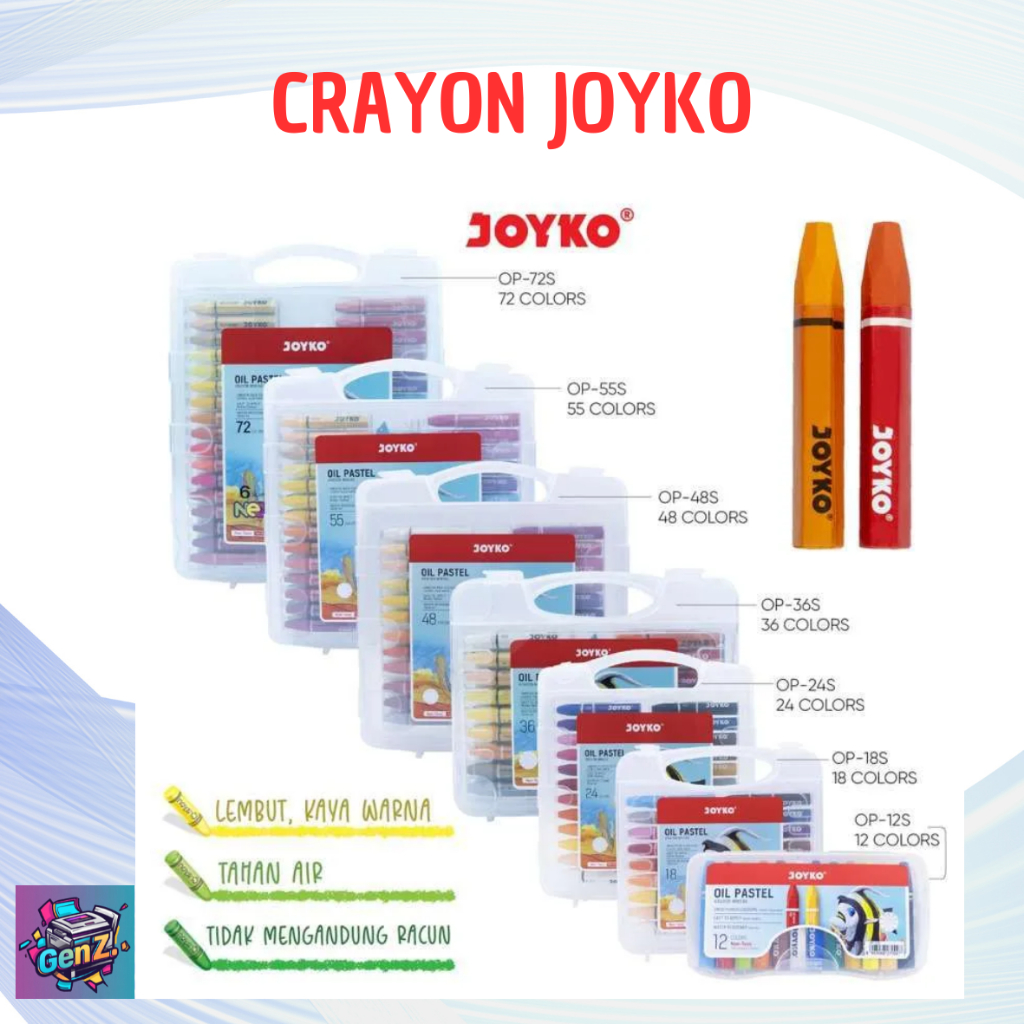 

Crayon JOYKO Oil Pastels 12-72 Warna