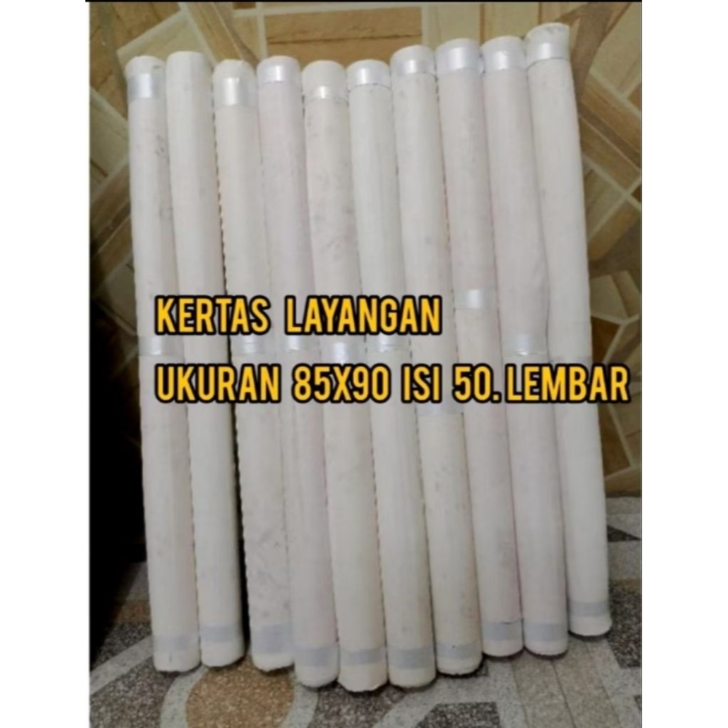kertas layangan dof printing putih dan random ukuran 85x90, 90x120 dan 60x60 2 kebet geblus isi 50 l