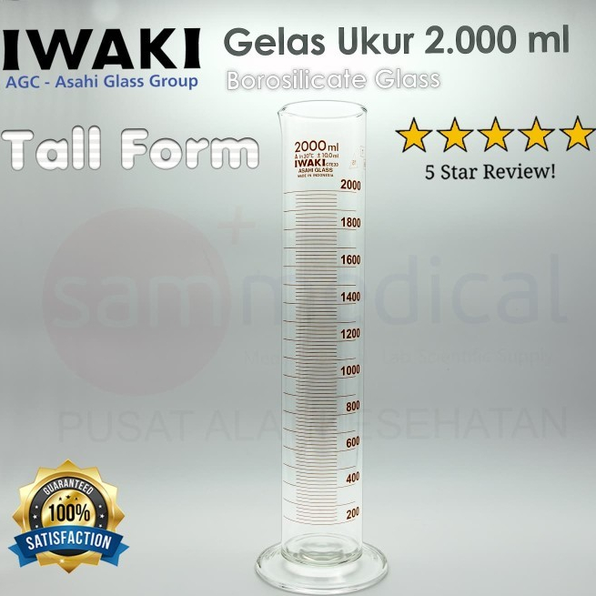 IWAKI Gelas Ukur Measuring Cylinder Gelas Takar - 2 Liter