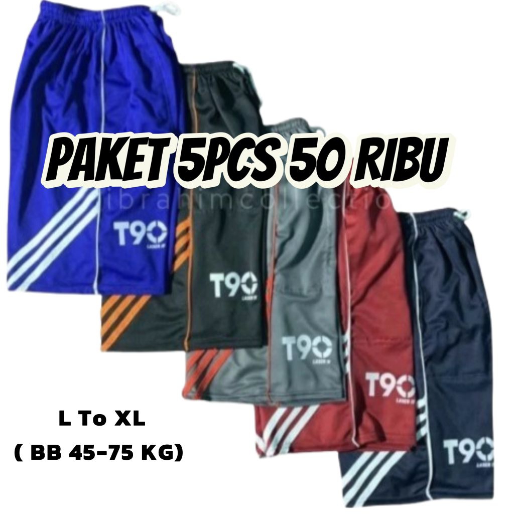 PAKET 5 PCS CELANA KOLOR PENDEK SANTAI T90/KOLOR OLAHRAGA BISA DIPAKAI PRIA WANITA UNISEX T90 SPORT