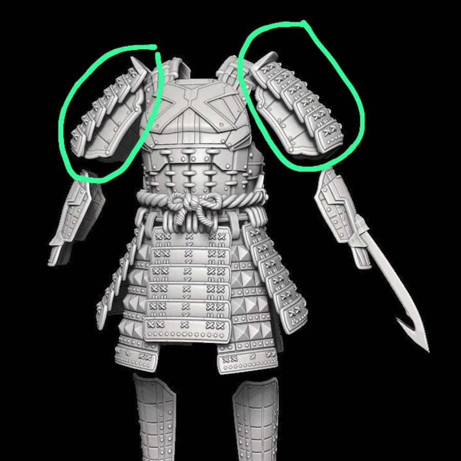 Set Pauldron Shoulder Armor Samurai Shogun untuk Kitbash Action Figure Muff Toys Notaman Shf NWToys 