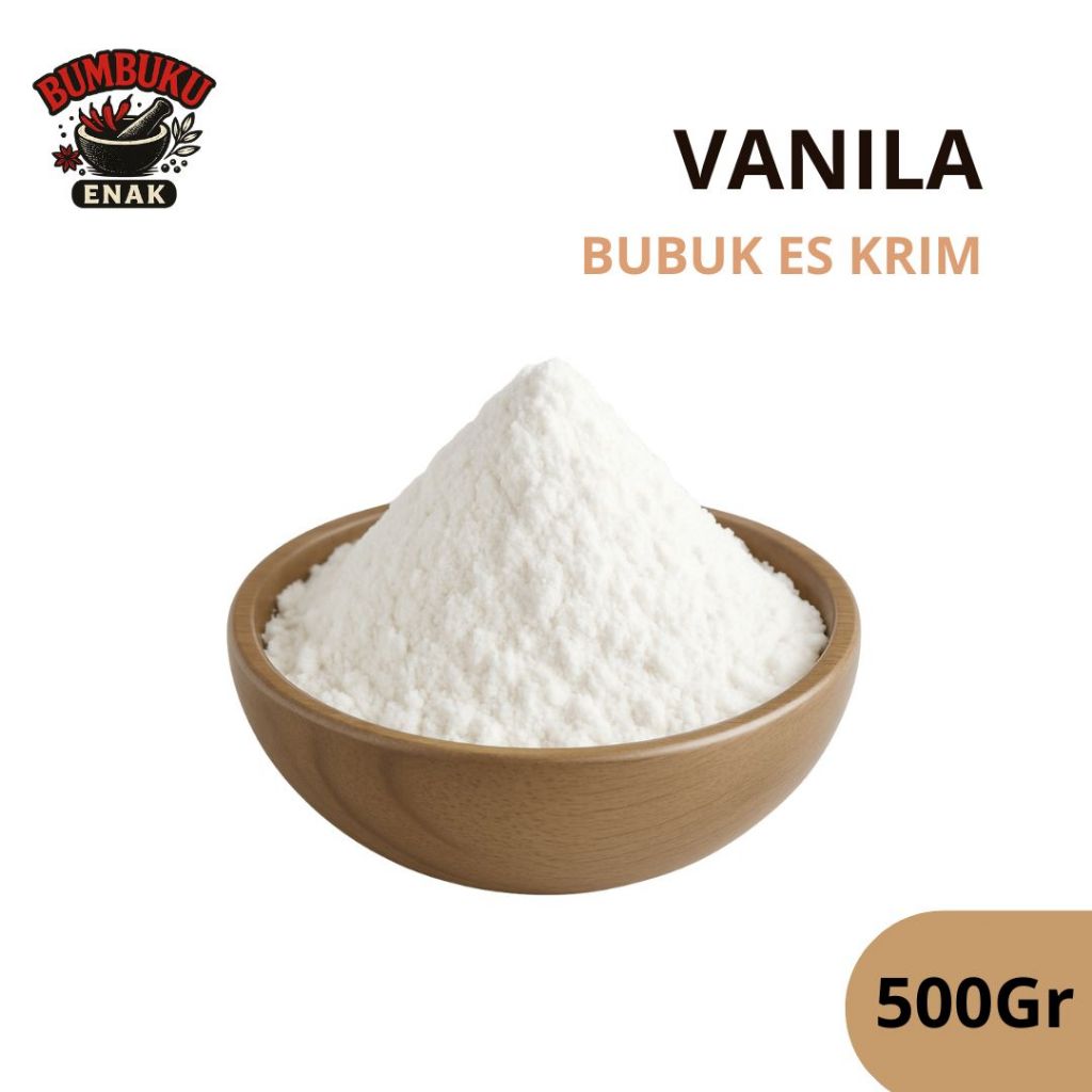 

Bubuk Es Krim Vanila 500gr – Rasa Lembut Classic Vanilla Creamy, Praktis Dibuat & Cocok Jualan Rumahan