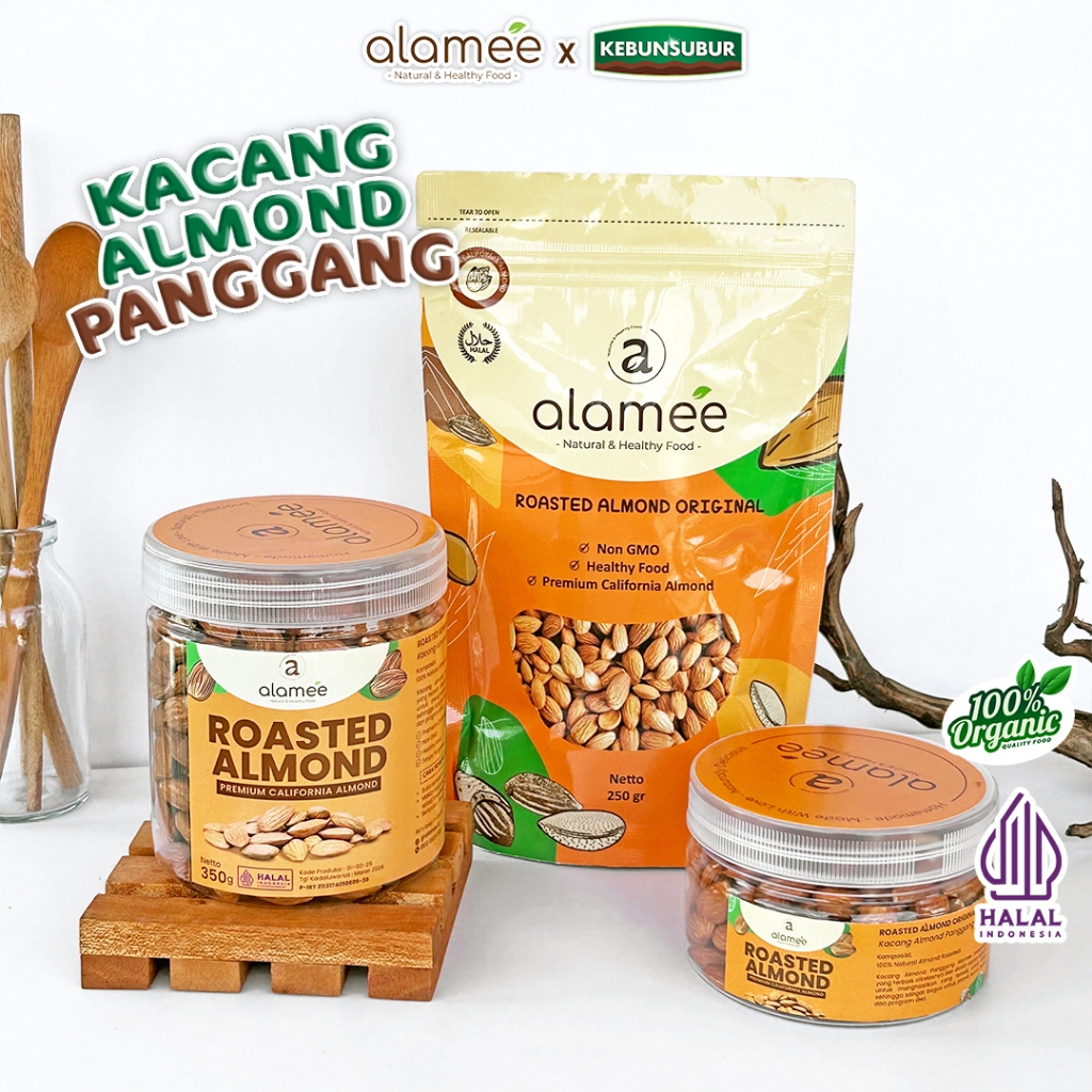 

ALAMEE Kacang Almond Panggang Roasted Almon Organik Grade A Natural kebunsubur