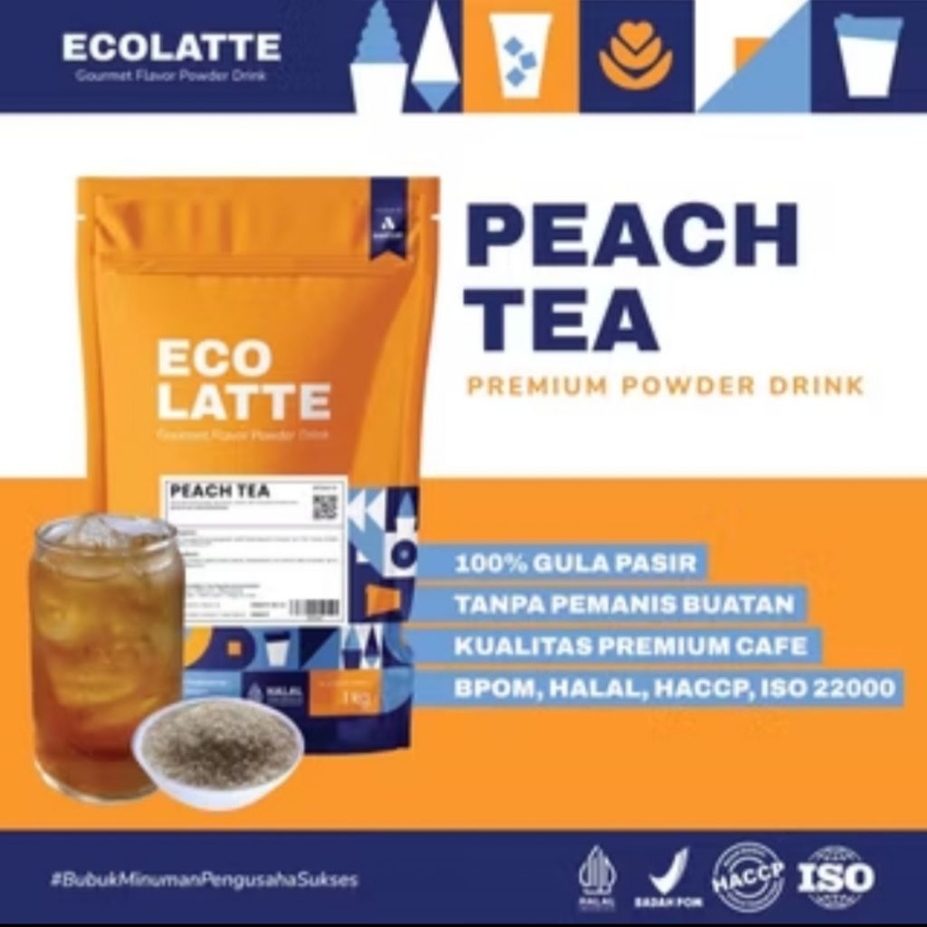 

ECOLATTE PEACH TEA - Powder Drink 1kg