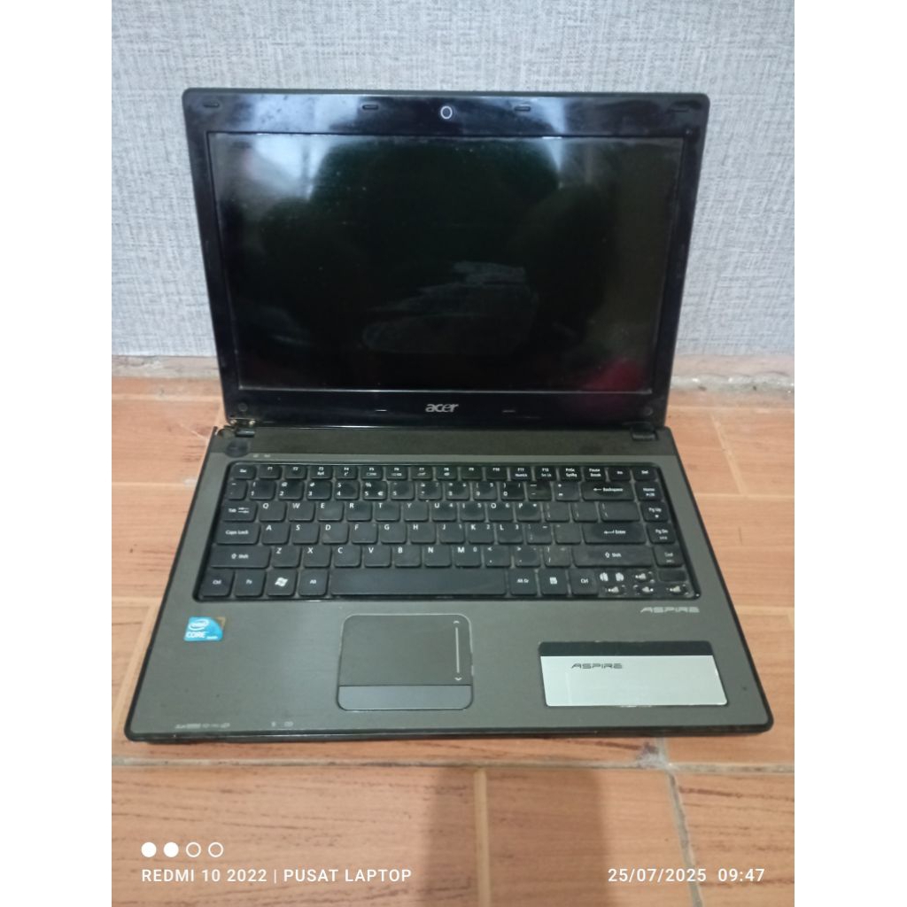 Laptop Acer Aspire 4741 series MS2306 Intel Core i5 kondisi mati Lcd14in mulus gambling unit gak ada