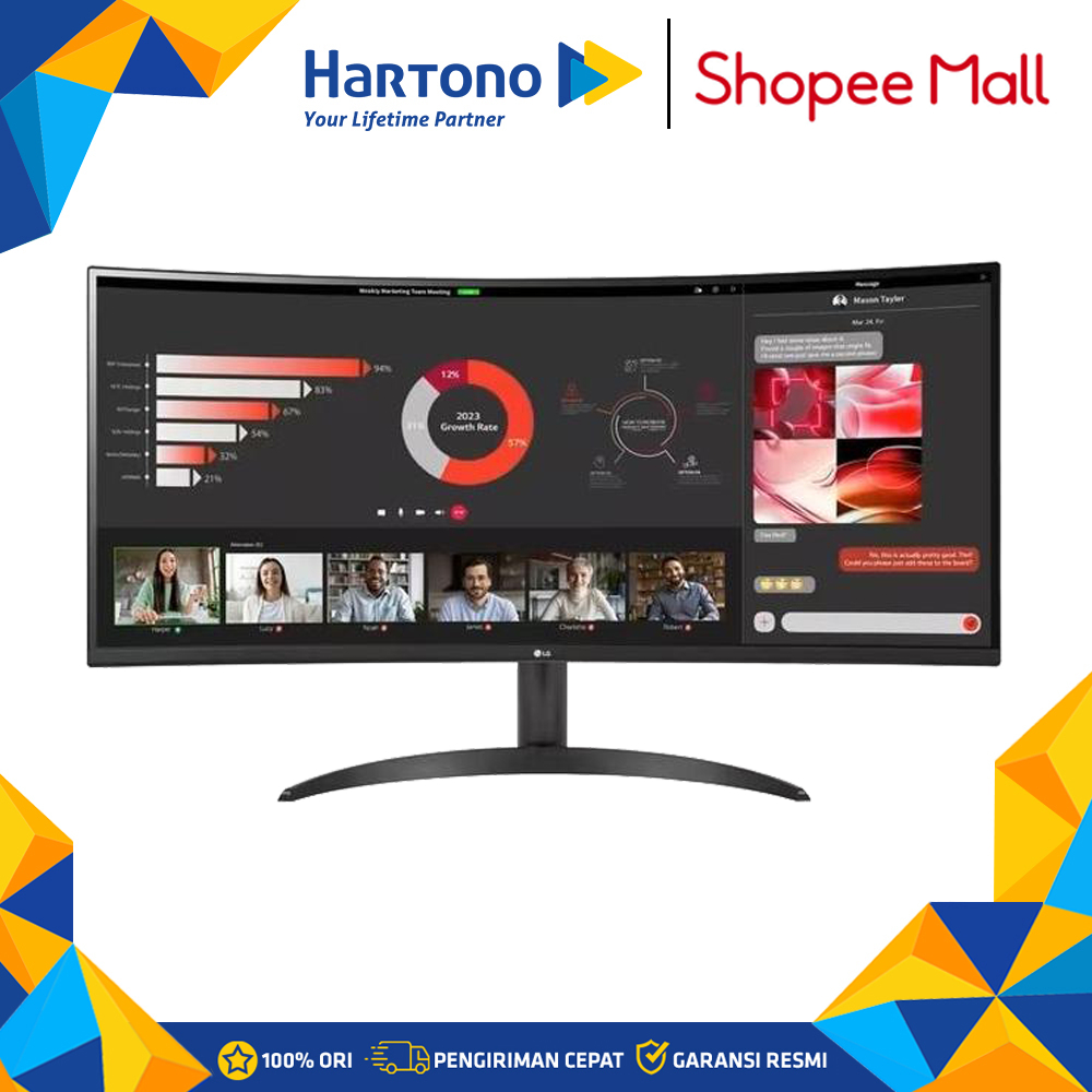 LG 34 Inch Monitor UltraWide QHD Curved 34WR50QK-B_G3