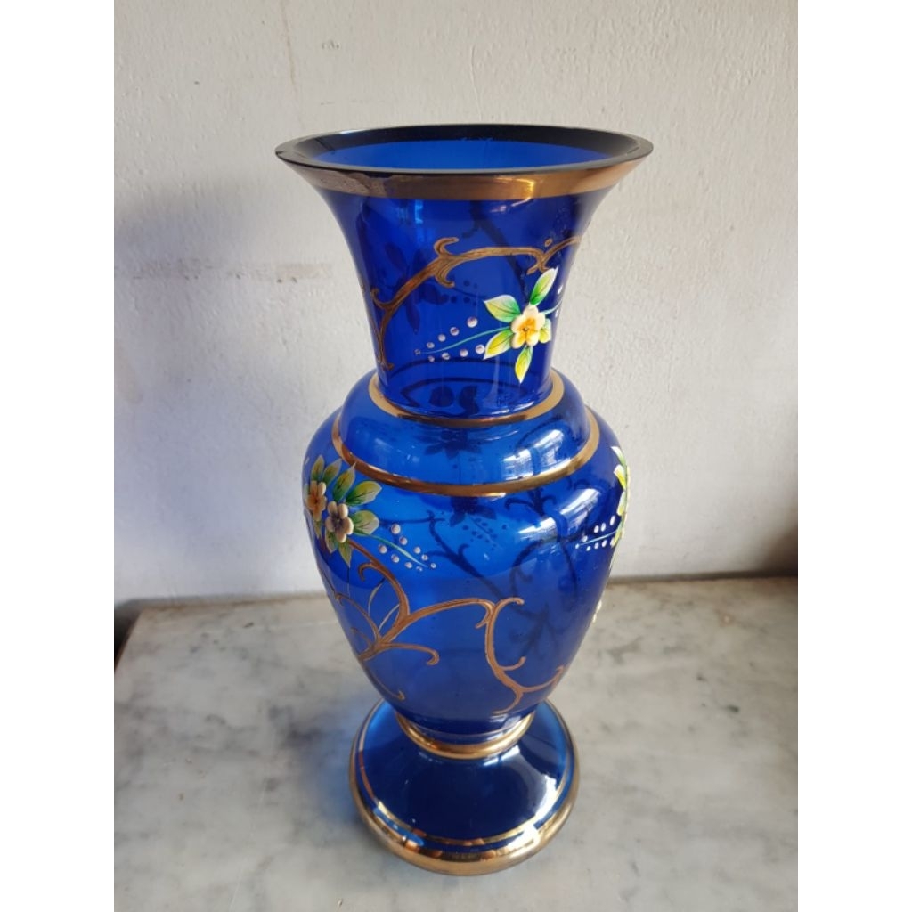 fas bunga kristal bohemia antik