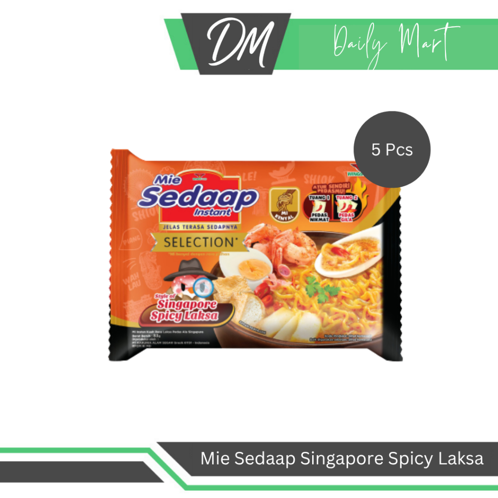 

Mie Sedaap Singapore Spicy Laksa (Harga Per 5 Pcs) - Mie Instan Enak Murah Pedas