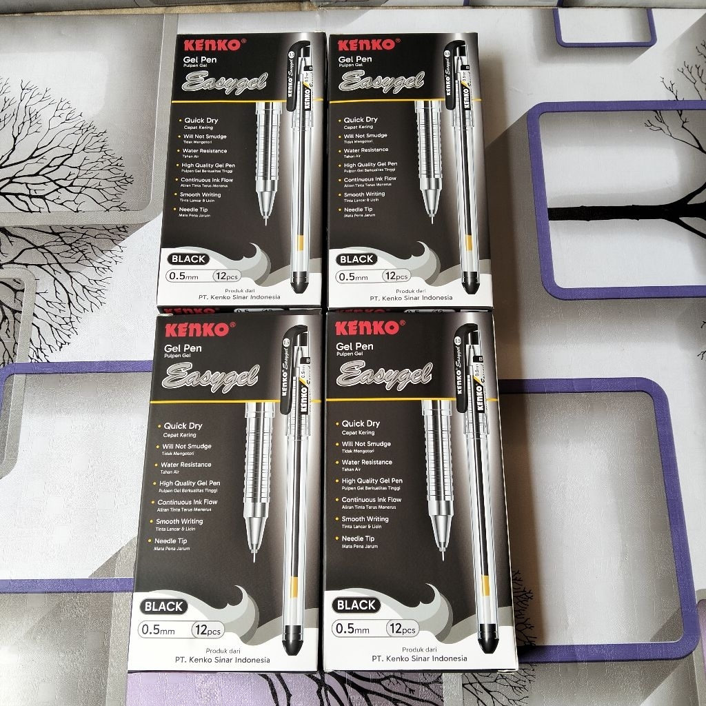 

Pulpen Gel Kenko Easy Gel 0,5mm, Tinta Hitam, Isi 1 Box 12 Pcs