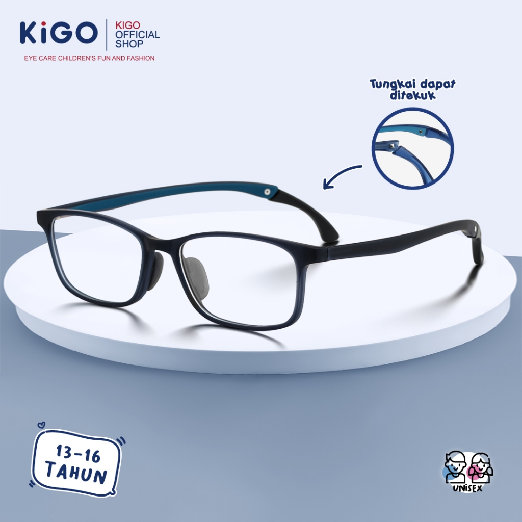 Kigo Kacamata Remaja Anti Radiasi Blueray Bentuk Persegi Frame Kacamata Sport VB8001