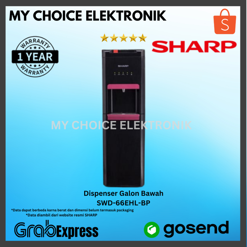 SHARP SWD-66EHL-BP/BS Dispenser Galon Bawah | SWD-66EHL-BP | SWD-66EHL-BS