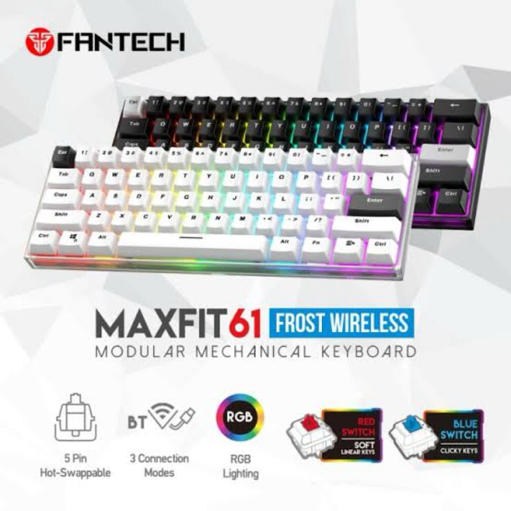 Keyboard Fantech Maxfit 61 Frost Wireless